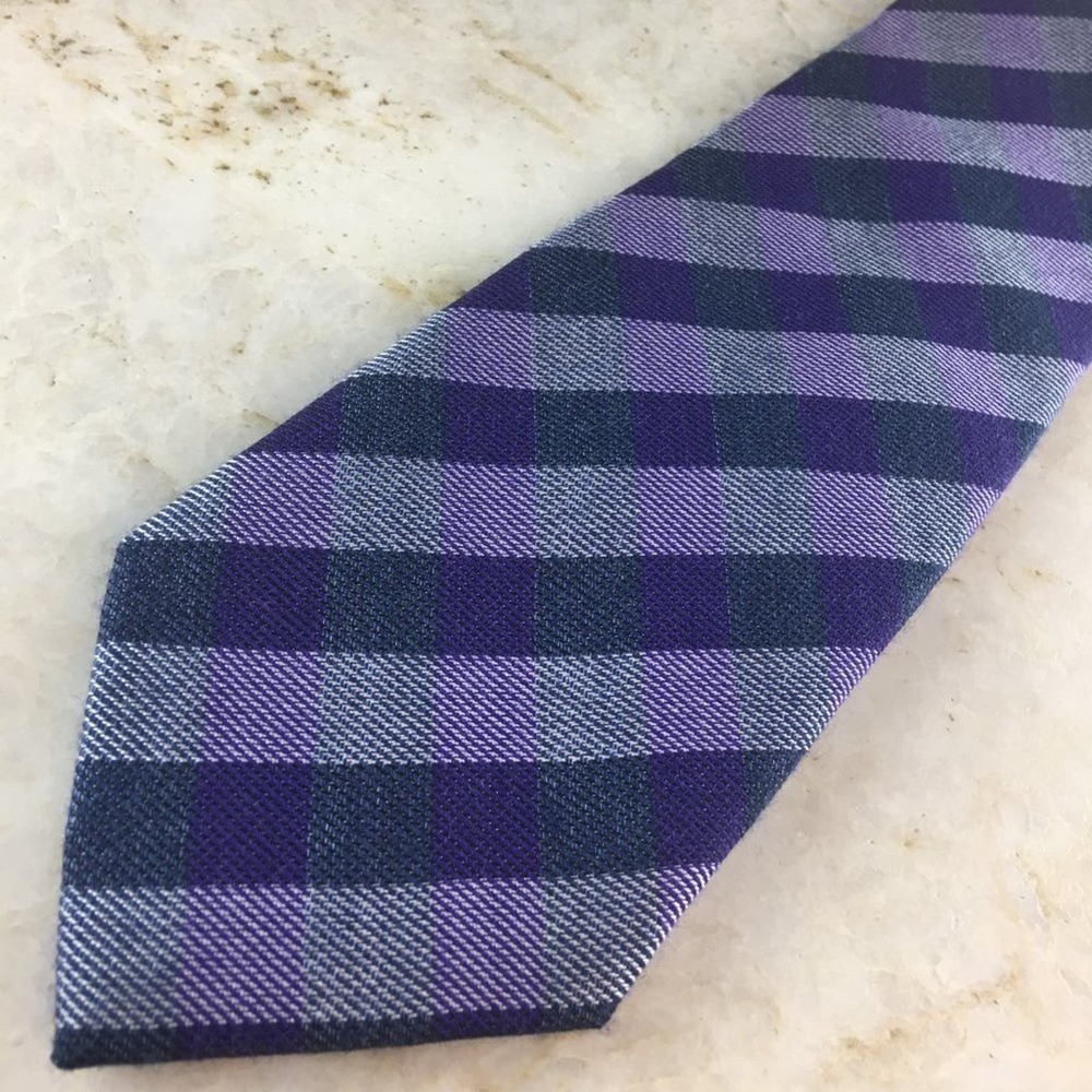 1901 Silk / Wool Blue Purple Regiment Tie